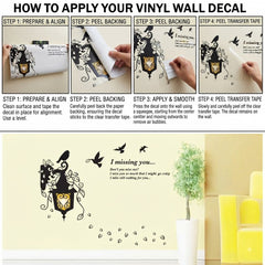 Inspirational Birds Flying Over Vintage Street Lamp Wall Decal Art