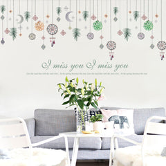 Wall Decor Hanging Green Leaves Tradational Fashionable Creative PVC Wallpaper Sticker For Living Room, Kitchen, Drawing Room … Etc