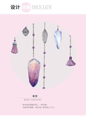 Romantic Purple Hanging Bead Curtain Wall Decal, Creative PVC Wall Sticker For Living Room, Bedroom, Dining Room … Etc