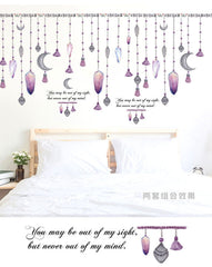 Romantic Purple Hanging Bead Curtain Wall Decal, Creative PVC Wall Sticker For Living Room, Bedroom, Dining Room … Etc