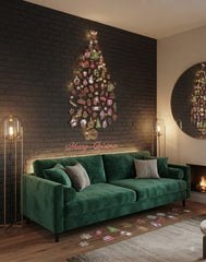 Festive Christmas Tree Santa Snowman Vinyl Wall Sticker Decal