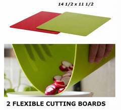 Flexible Plastic Cutting Boards 2 Set For Kitchen Food Preparation