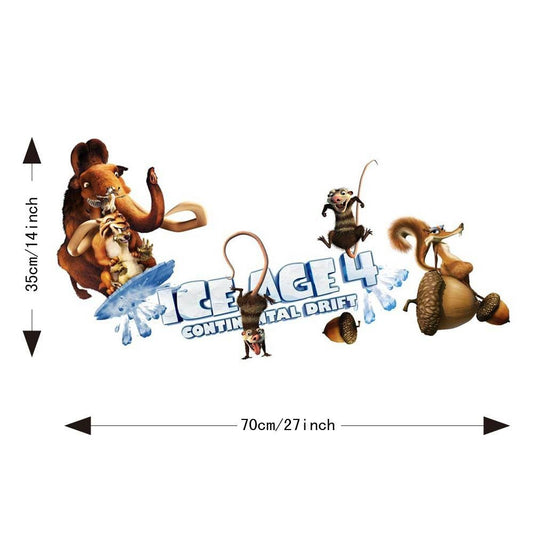 Ice Age 4 Movie Characters Waterproof Vinyl Wall Decal Sticker