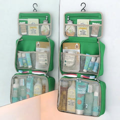 Green Baby Doll Print Travel Toiletry Cosmetic Storage Organizer Bag