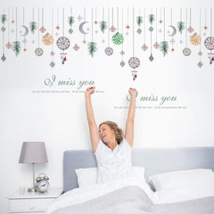 Wall Decor Hanging Green Leaves Tradational Fashionable Creative PVC Wallpaper Sticker For Living Room, Kitchen, Drawing Room … Etc