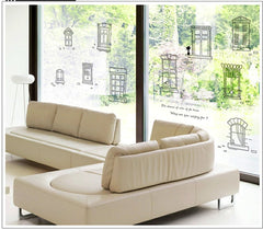 Creative Hand Drawn Window Frames Wall Sticker Art Decal