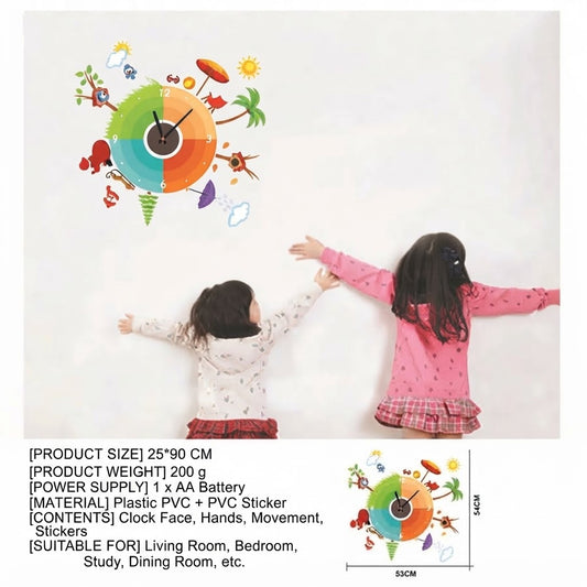 Four Seasons Creative Clock Wall Sticker Set