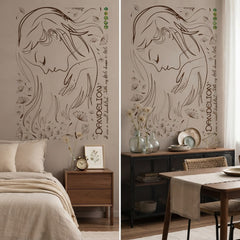 Botanical Woman Face Dandelion Removable Vinyl Wall Sticker Decal