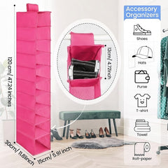 Ten Shelf Hanging Shoe and Accessory Organizer