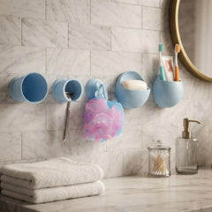 Simple Life Bathroom 5 Sets Wall Mounted Suction Organizer Accessories
