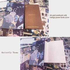 Butterfly & Mushroom Scrapbook Gift Kit – Notebook, Stickers, Papers, Washi