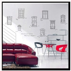 Creative Hand Drawn Window Frames Wall Sticker Art Decal