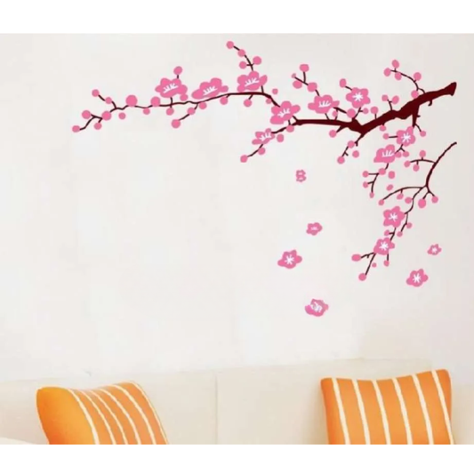 Pink Cherry Blossom Tree Branch Wall Sticker Decal
