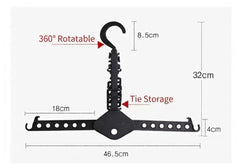 Foldable 9-Hole Space Saving Magic Clothes Hanger for Wardrobe Organization