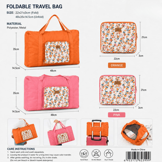 Foldable Travel Duffle Bag Large Capacity Luggage Boston Tote
