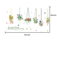Botanical Succulent Garden Potted Plants Removable Wall Stickers Decal
