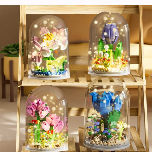 Mini Building Block Flower Set – Kids Toy Puzzle & Decorative Gift