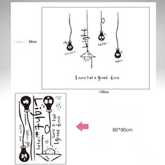 Funny cartoon light bulbs quotes wall sticker removable vinyl art