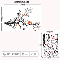 Black Tree Branch with Love Birds Removable Wall Sticker Decal