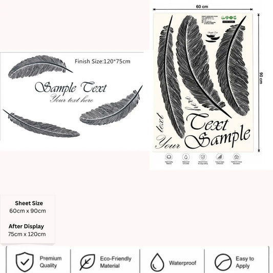 Elegant Floating Feathers Wall Decal