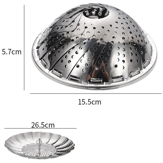Stainless Steel Foldable Steamer Basket For Cooking Vegetables And Dumplings