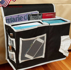 Bedside Storage Organizer Bag – 6 Pockets for Books, Remotes & More.