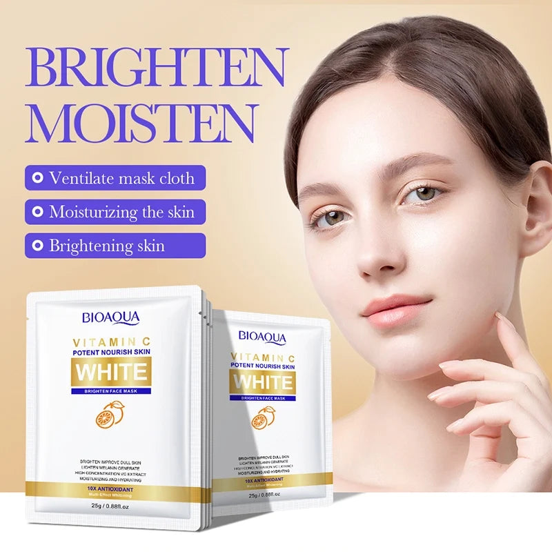 Hydrating Bioaqua Vitamin C White Brighten Face Mask