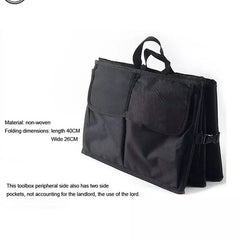 Foldable Car Trunk Organizer Heavy-Duty 600D Oxford Fabric, Multi-Compartment Storage with Non-Slip Bottom & Reinforced Handles.