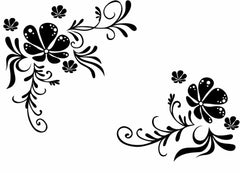 Black Floral Vine Wall Sticker Removable Vinyl Decal