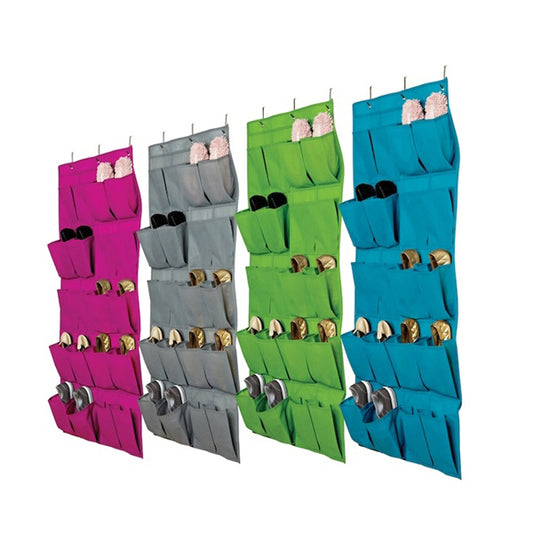 20 Pocket Hanging Shoe Storage Organizer Space-Saving Hanging Organizer With Hooks.