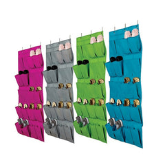 20 Pocket Hanging Shoe Storage Organizer Space-Saving Hanging Organizer With Hooks.