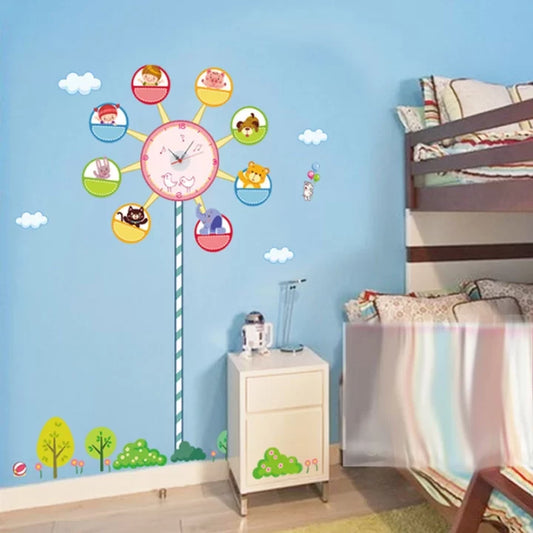 Children Room Clock Unique Design Clock Wall Sticker For Kids.