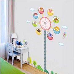 Children Room Clock Unique Design Clock Wall Sticker For Kids.