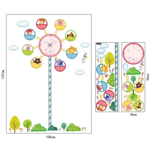 Children Room Clock Unique Design Clock Wall Sticker For Kids.