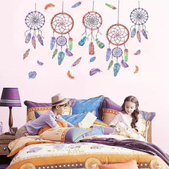 Boho Dreamcatcher Feather Wall Decal Sticker Living Room Home Decor