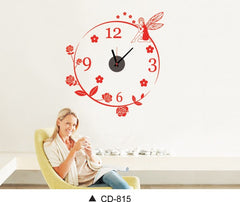 Flower Clock Wall Sticker Beautiful Roses Design Clock For Home.