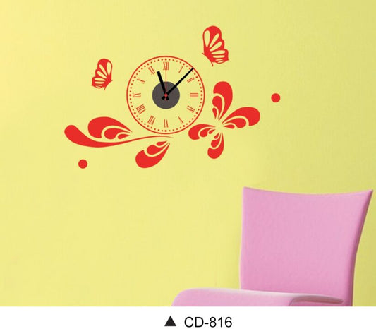 Butterfly Wall Clock Sticker Graceful Design Wall Clock For Home Decor.