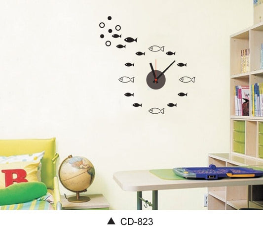 Fish Theme Wall Clock For Home Graceful Wall Decoration Item.