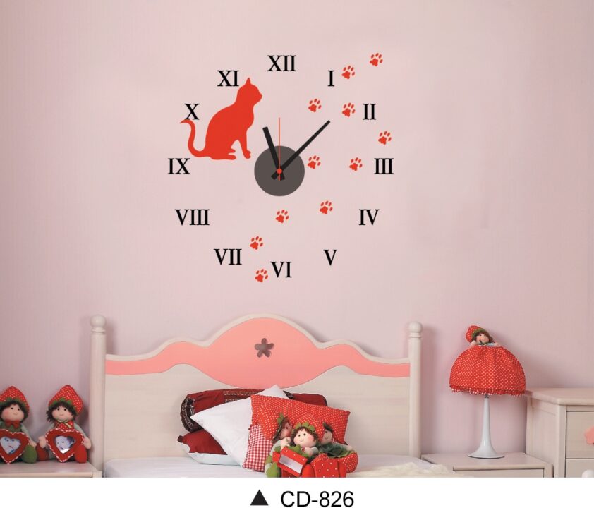 3d DIY Wall Clocks Cat Theme Unique Design Wall Clock For Wall.
