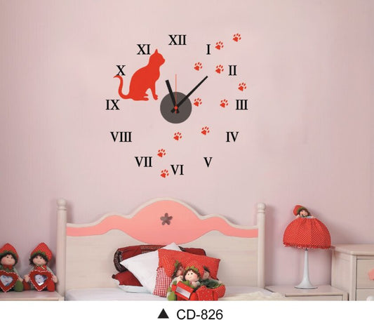 3d DIY Wall Clocks Cat Theme Unique Design Wall Clock For Wall.