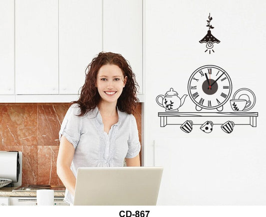3d Clock For Wall Unique Design Clock Wall Sticker For Kitchen.