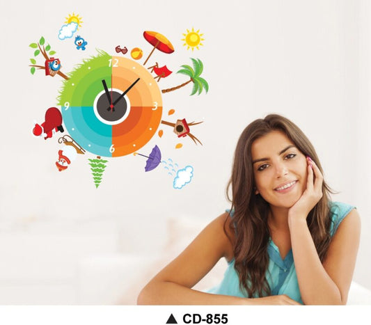 Clock Wall Stickers Graceful Design Wall Clock For Home Decor.