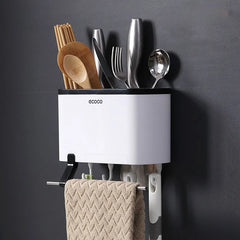 EcoCo Multifunctional Chopstick Holder Wall Mounted Drainage Kitchen Storage Rack