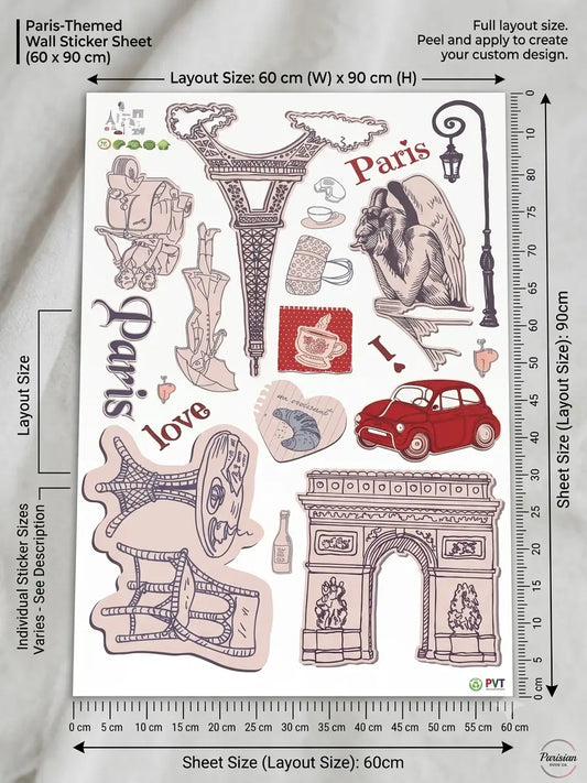 France And The Elegant Minimalist Wall Sticker I Love Paris PVC Wall Paper Removeable Wall Decor