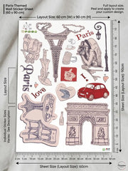 France And The Elegant Minimalist Wall Sticker I Love Paris PVC Wall Paper Removeable Wall Decor