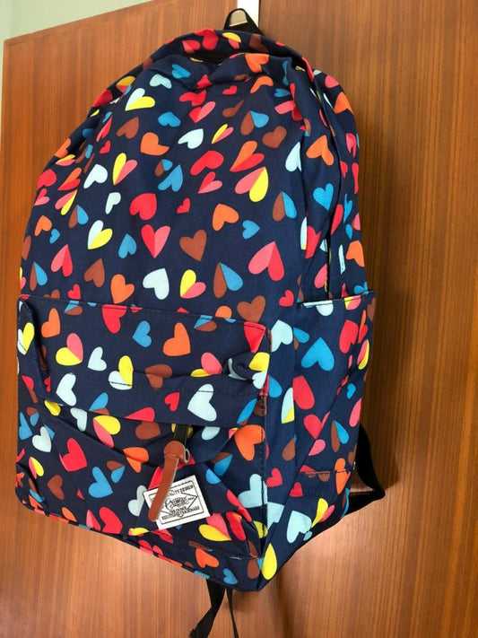 Lightweight School Backpack for Girls Heart Print Water-Repellent & Durable Travel Bag For Girls.
