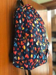 Lightweight School Backpack for Girls Heart Print Water-Repellent & Durable Travel Bag For Girls.