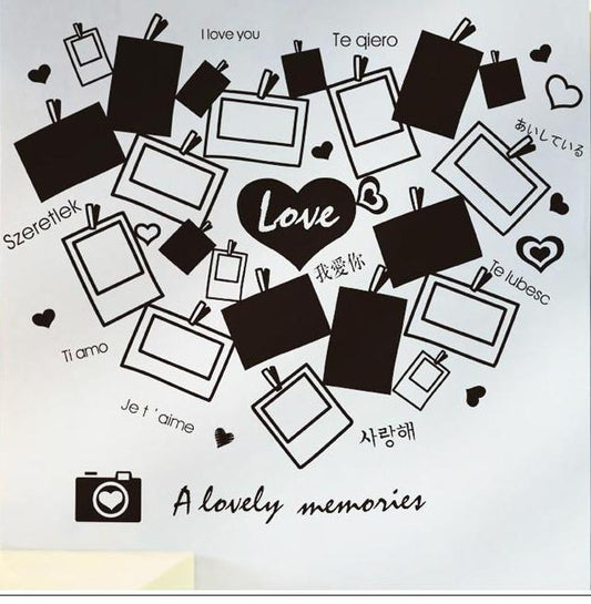 DLX-3745C The New Three Generations Of Removable Wall Decor Love Photo Minimalist Black And White Photo Wall Stickers PVC Removeable Wall Paper