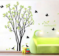 Large Lemon Tree Birds Wall Stickers Green Wall Sticker Floral Wall Paper XY1006 PVC Removeable Wall Decor