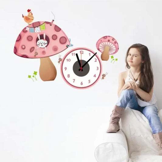 Clock For Wall Cute Sticker Clock Design For Kids Room Wall Art.